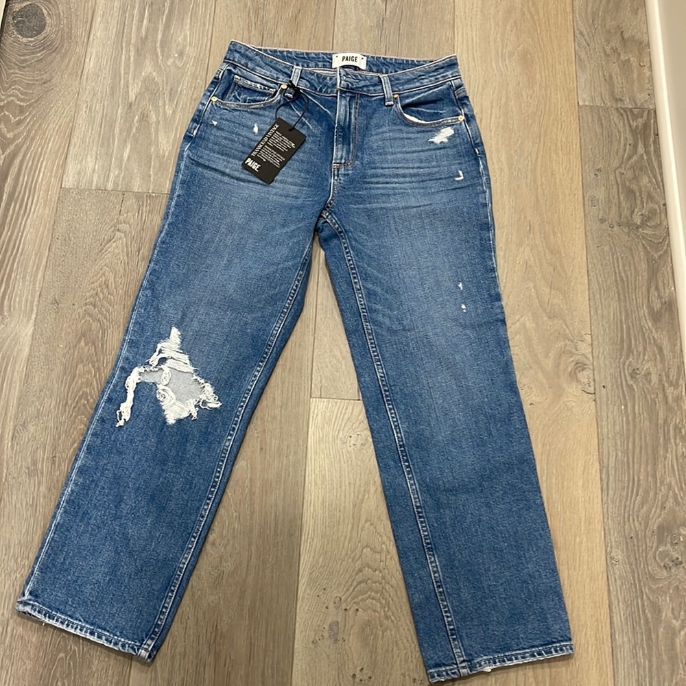 PAIGE High Waisted Vintage Inspired Noella Relaxed Straight Leg Jeans - 26W - Picture 2 of 16